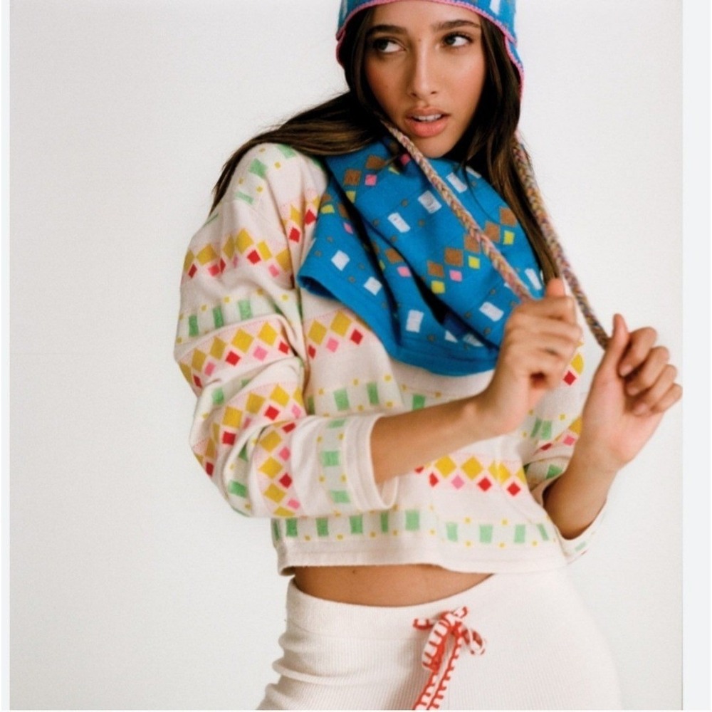 NWT Guest‎ in Residence Ski Patrol Pullover Cashmere Sweater Sz XS  Apres Winter